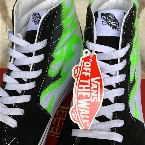 •VANS Sk-8-Hi FLAME black/true white Mens - Picture 7 of 16